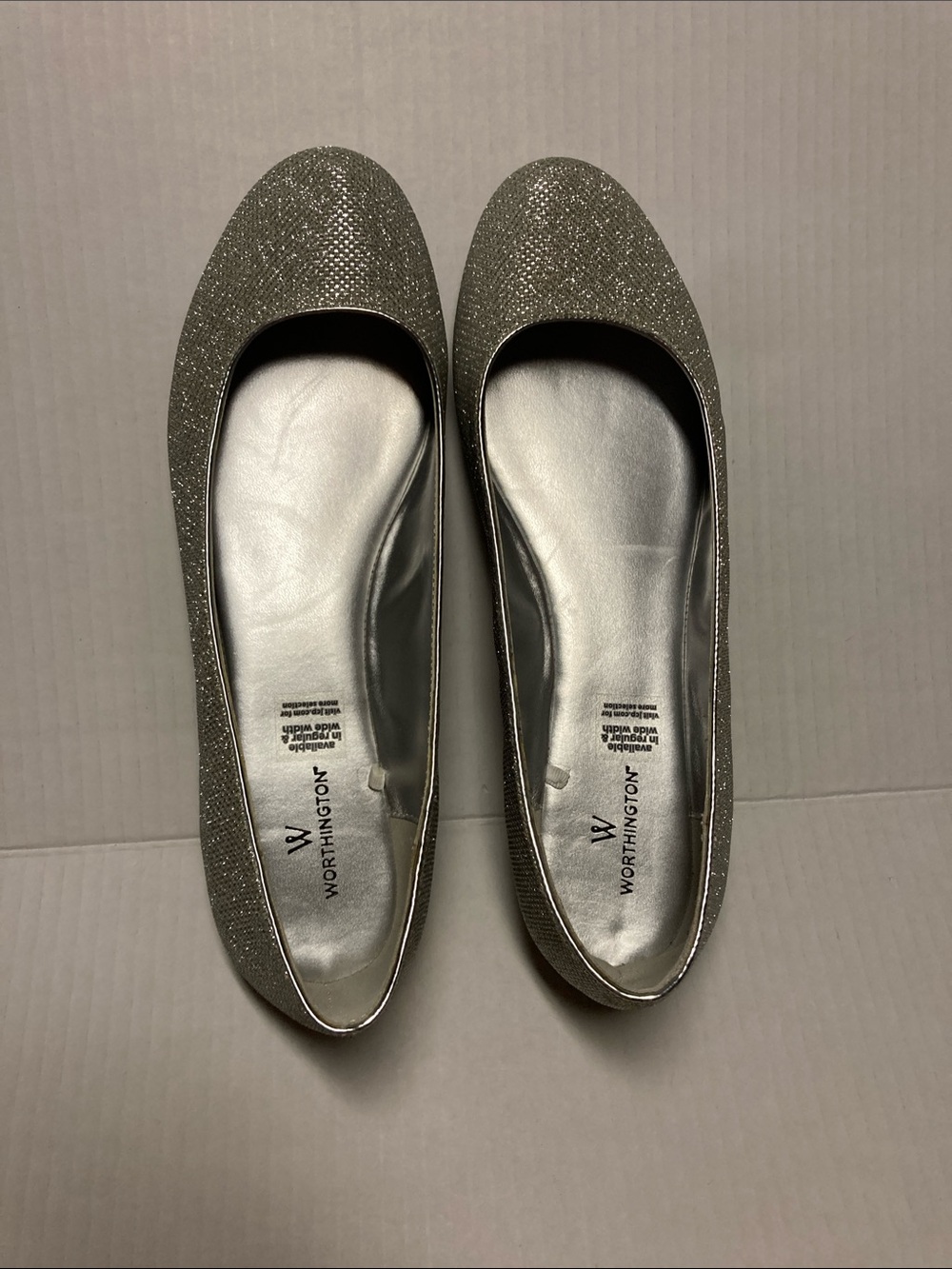Worthington Silver Sparkle Ballet Flats